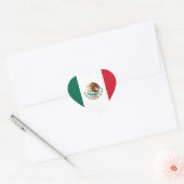 Mexico Flag Heart Sticker (Envelop)