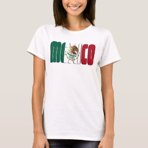 MEXICO Flag Text T-shirt