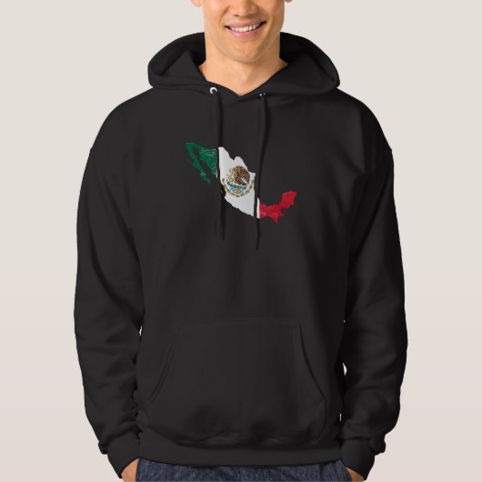 Mexico flag with Mexican map distressed Hoodie (Voorkant)