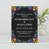 mexico floral mexicaine invitations de mariage (Debout devant)