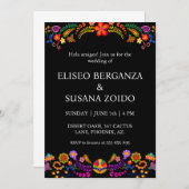 mexico floral mexicaine invitations de mariage (Devant / Derrière)