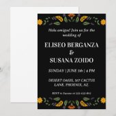 mexico floral mexicaine invitations de mariage (Devant / Derrière)