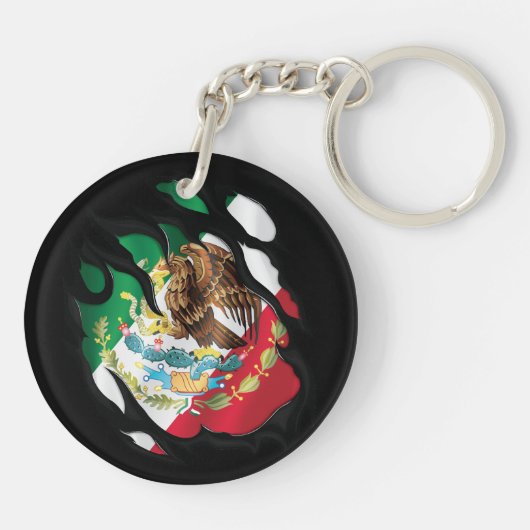 Mexico Geknipte vlag Sleutelhanger (Achterkant)