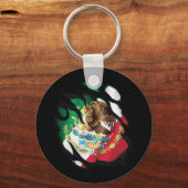 Mexico Geknipte vlag Sleutelhanger (Voorkant)