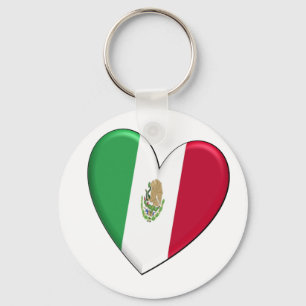 Mexico Heart Flag Sleutelhanger