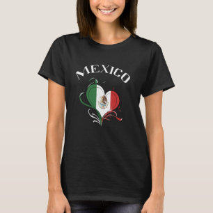 Mexico Heritage Mexicaanse Vlag Hart Roots Español T-shirt