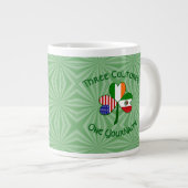 Mexico Ierland USA Shamrock Flag Extra Grote Beker (Voorkant rechts)