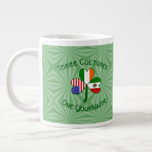 Mexico Ierland VS Shamrock Vlag Extra Grote Beker