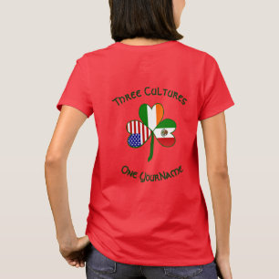 Mexico Ierland VS Vlag Shamrock Personaliseer Vrou T-shirt