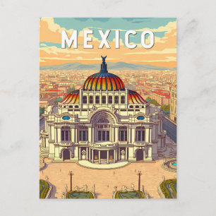 Mexico Illustratie Reis Kunst Vintage Briefkaart