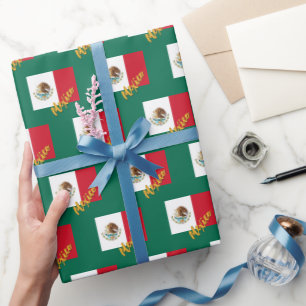 Mexico inpakpapier, groen, Mexicaanse vlag patriot Cadeaupapier