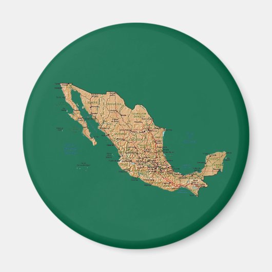 Mexico Kaart Magneet (Voorkant)