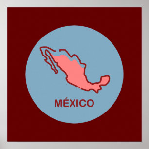 Mexico-kaart Poster