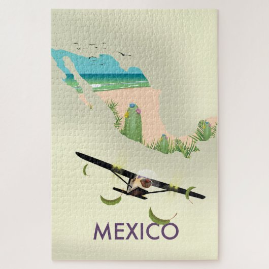 Mexico kaart Reisposter Legpuzzel (Verticaal)