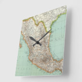 Mexico - Kaart van Mexico Vierkante Klok (Hoek)