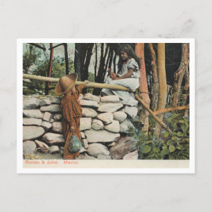 Mexico, Kinderen, Romeo en Julia 1905 Vintage Briefkaart