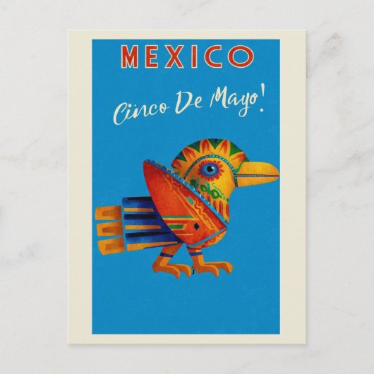 Mexico Kleurrijke Vogel Cinco De Mayo Briefkaart (Voorkant)