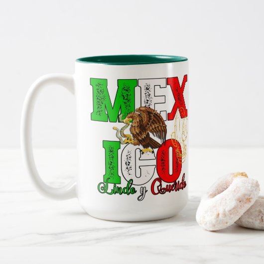 Mexico Lindo y Querido Tweekleurige Koffiemok (Met donut)