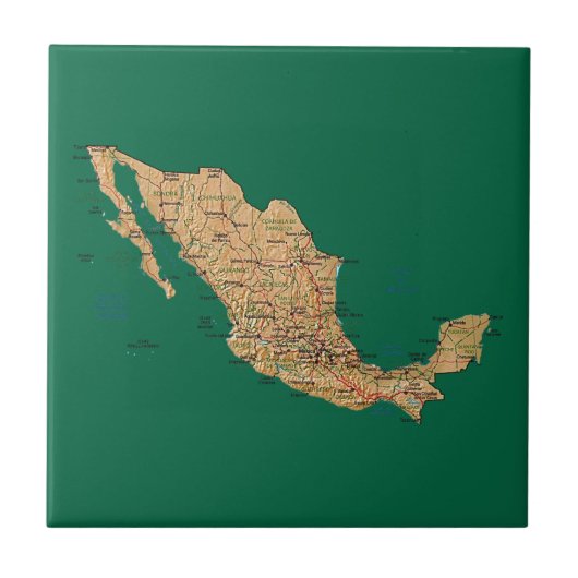 Mexico Map Tile Tegeltje (Voorkant)