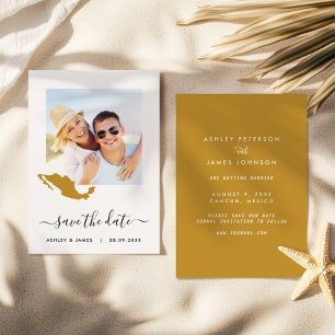 Mexico Map Wedding Save the Date Kaart