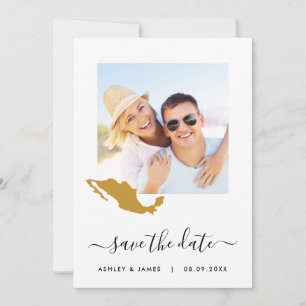 Mexico Map Wedding Save the Date Kaart
