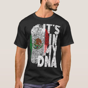 Mexico Mexicaan zit in mijn DNA Spaanse vlag vinge T-shirt