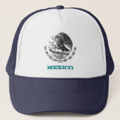 Mexico & Mexicaans Eagle embleem, vlag mode /zwart Trucker Pet (Voorkant)