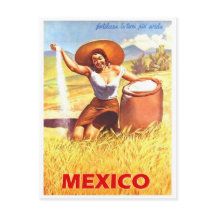 Mexico, Mexicaans meisje op een boerderij, vintage