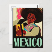 Mexico, Mexicaans speelt harmonika,  Briefkaart (Voorkant / Achterkant)