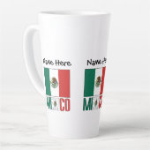 Mexico Mexicaanse vlag gepersonaliseerd Latte Mok (Linkerhoek)