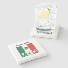 Mexico Mexicaanse vlag gepersonaliseerd Stenen Onderzetter