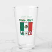 Mexico Mexican Flag Groene Personalisatie Drink Glas (Achterkant)