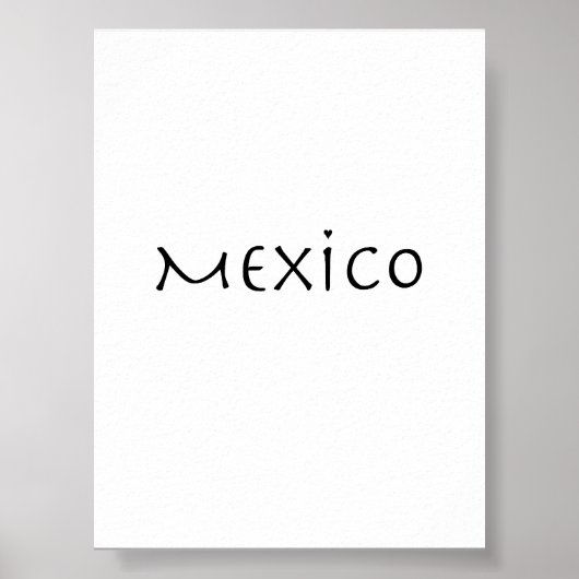 Mexico - minimalistic typography poster (Devant)