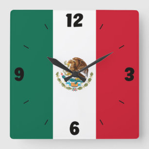Mexico National Flag Patriotic Vierkante Klok