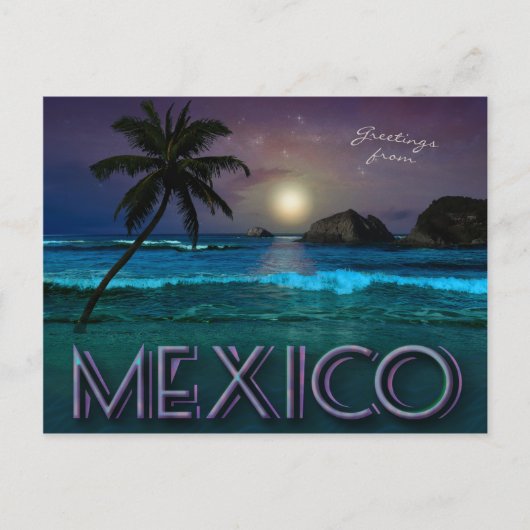 Mexico Night at the Beach (aanpasbaar) Briefkaart (Voorkant)