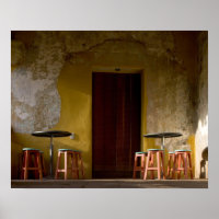 Mexico, Oaxaca, Namiddagzon licht balkon van
