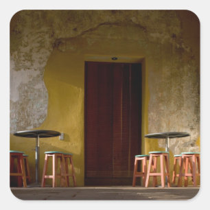 Mexico, Oaxaca, Namiddagzon licht balkon van Vierkante Sticker
