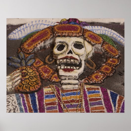 Mexico, Oaxaca. Sand tapestry (tapete de arena) Poster (Voorkant)