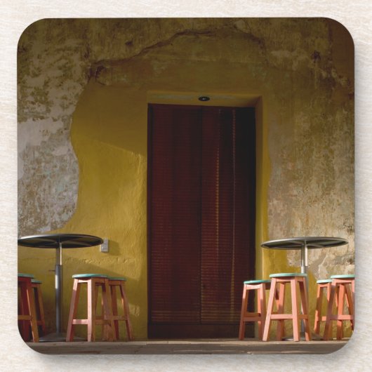 Mexico, Oaxaca, vanmiddag licht de balkon van de z Bier Onderzetter (Voorkant)