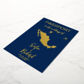 Mexico Passport Wedding Destination Gold Folie Uitnodiging (Gedraaid)
