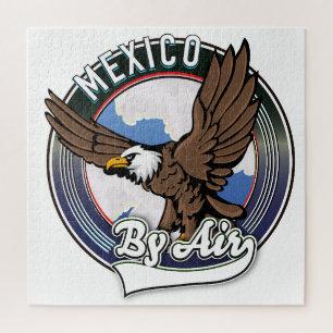 Mexico per vliegtuig reis patch. legpuzzel