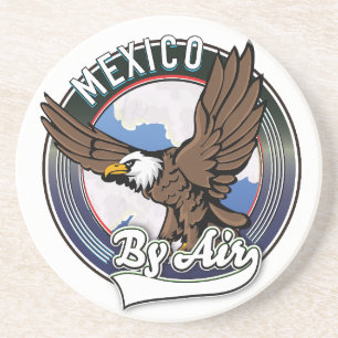 Mexico per vliegtuigreis patch. zandsteen onderzetter