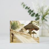 Mexico, Playa Del Carmen, hammock op strand Briefkaart (Staand voorkant)