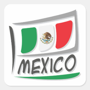 Mexico Pride X-vlag Vierkante Sticker