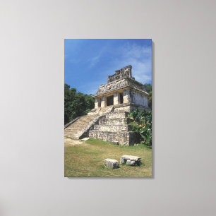 Mexico, provincie Chiapas, Palenque. Tempel van Canvas Afdruk