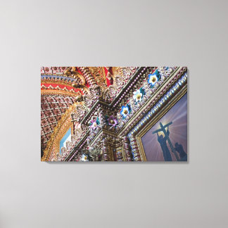 Mexico, Queretaro. Detail in  katholiek Canvas Afdruk