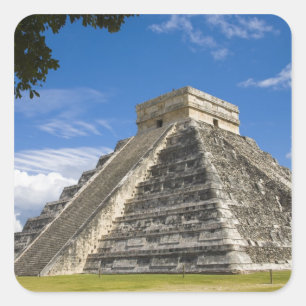 Mexico, Quintana Roo, bij Cancun, Chichen 5 Vierkante Sticker