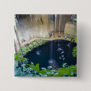 Mexico, Quintana Roo, bij Chichen Itza, Vierkante Button 5,1 Cm