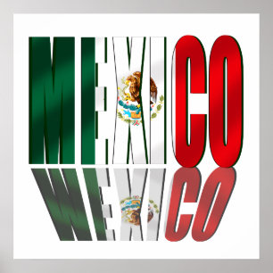 Mexico Reflection logo vlag voor Mexicanen Poster