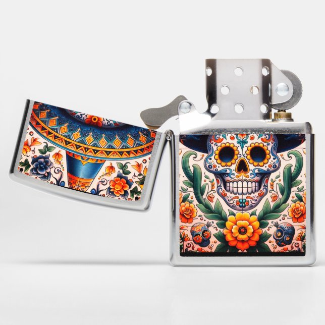 Mexico | Reizen  Retro Sugar Skull (Geopend)